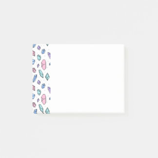 Cute Trendig Pastel Gemstones Gems Crystal Mönster Post-it Block