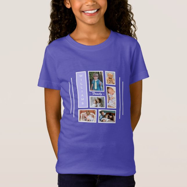 Cute Trendig Photography Collage Lila for Girls T Shirt (Framsida)