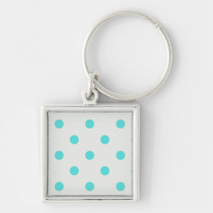 Cute Trendig Polka dots Fyrkantig Silverfärgad Nyckelring