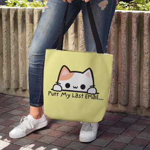 Cute Trendig Purr Min senaste e-postverkssymbol Tygkasse