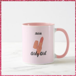 Cute Trendig Rosa Lipstick Girly Girl Mugg