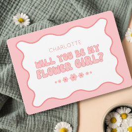 Cute Trendig Rosa Personlig Flower Girl Frieri Kort