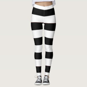 Cute Trendig, svart och vitt Rand Kvinnor Leggings