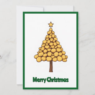 Cute Trendig Unik potatis God jul Träd Julkort