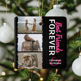 Cute-Trendiget 'Best Friends Forever' 3 Photo & Na Julgransprydnad Keramik
