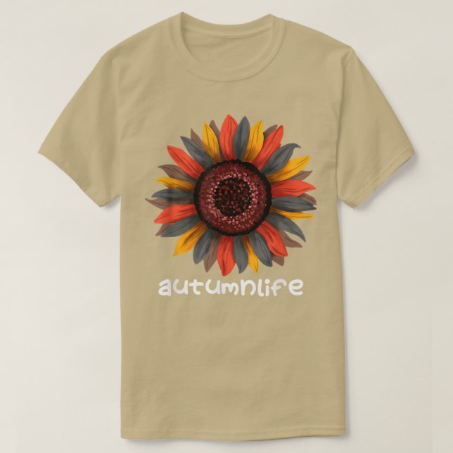 Cute-Trendiget - vacker höstsäsong solros T Shirt (Design framsida)