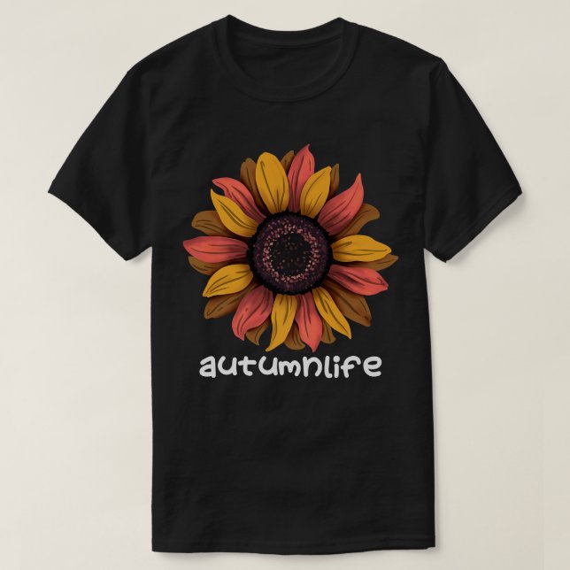 Cute-Trendiget - vacker höstsäsong solros T Shirt (Design framsida)