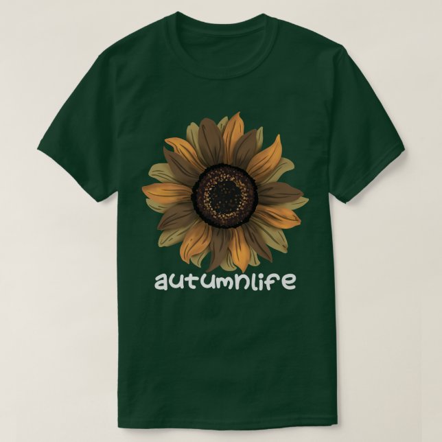 Cute-Trendiget - vacker höstsäsong solros T Shirt (Design framsida)