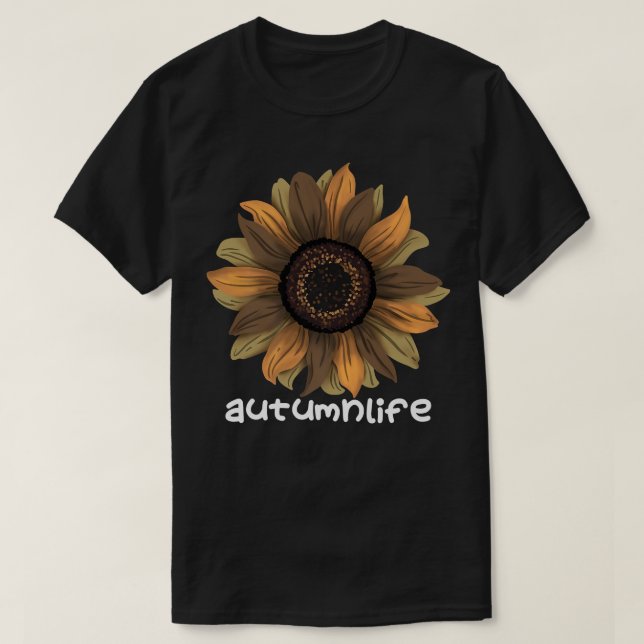 Cute-Trendiget - vacker höstsäsong solros T Shirt (Design framsida)
