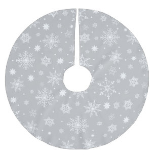 Cute Trending Snöflingor mönster Brushed Polyester Julgransmatta Borstad Polyester