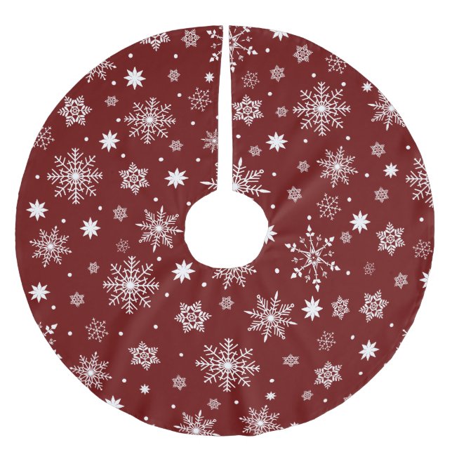 Cute Trending Snöflingor mönster Brushed Polyester Julgransmatta Borstad Polyester (Framsidan)
