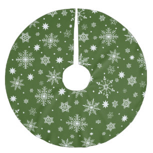 Cute Trending Snöflingor mönster Julgransmatta Borstad Polyester