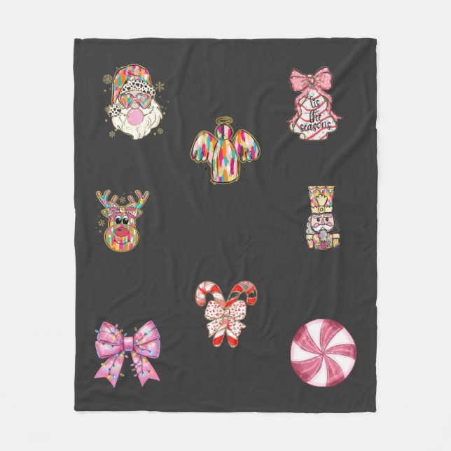 Cute trendy Christmas throw  Fleecefilt (Framsidan)