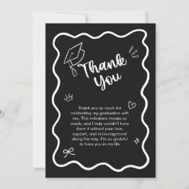 Cute Trendy Pink Wavy Border Graduation Tack Kort