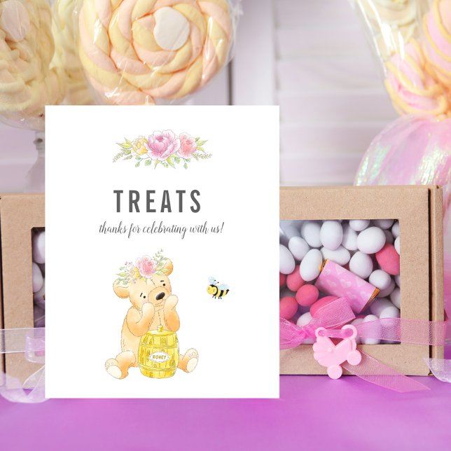 Cute Trets Bord Girl Nalle Baby Shower Poster (Skapare uppladdad)