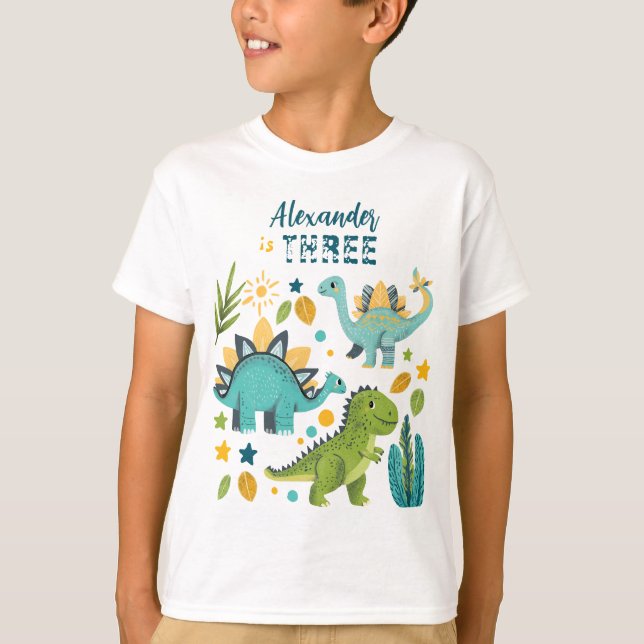 Cute TRex Dinosaur Children T-Shirt (Framsida)
