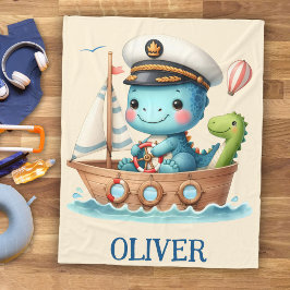 Cute Trex Sailboat-kapten Fleecefilt