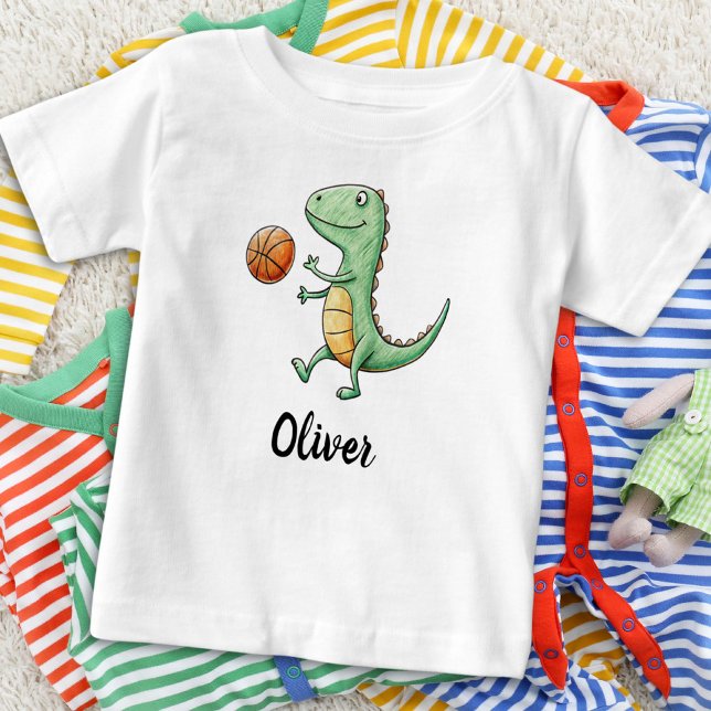 Cute Trex spelar basket T Shirt (Skapare uppladdad)