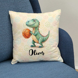 Cute Trex spelar basketboll Personlig Kudde