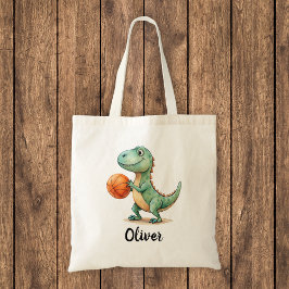 Cute Trex spelar basketboll Personlig Tygkasse