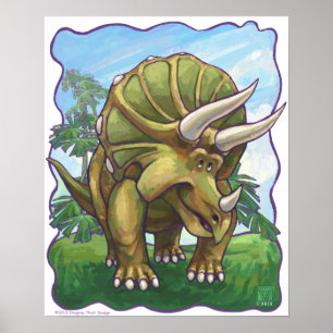 Cute Triceratops Art Gifts & Supplies Poster