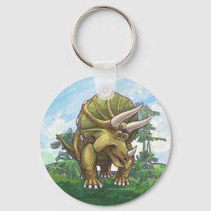 Cute Triceratops Art Nyckelring