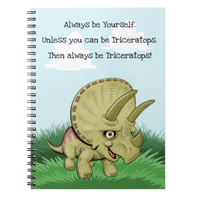 Cute Triceratops bärbar dator Anteckningsbok (Framsidan)