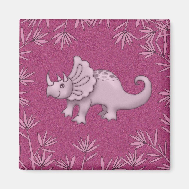 Cute Triceratops Dinosaur Magnet (Framsidan)