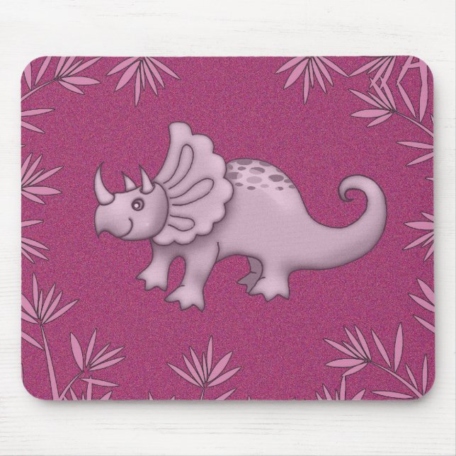 Cute Triceratops Dinosaur Mousepad Musmatta (Framsidan)