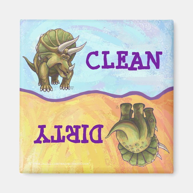 Cute Triceratops Dirty Clean Diswasher Magnet (Framsidan)