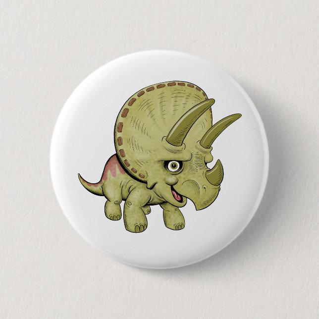 Cute Triceratops Knapp (Framsida)