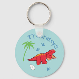 Cute Triceratops Nyckelring
