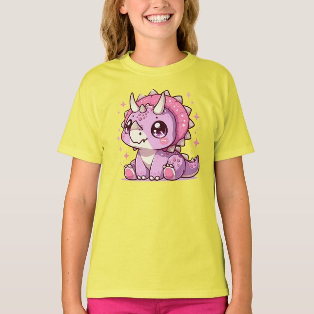 Cute Triceratops T Shirt (Framsida)