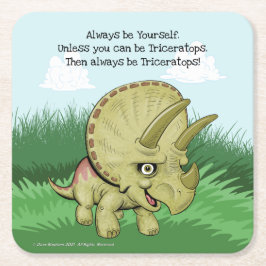 Cute Triceratops Underlägg Papper Kvadrat