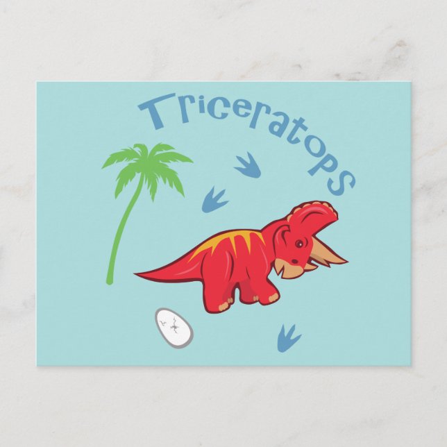 Cute Triceratops Vykort (Framsida)