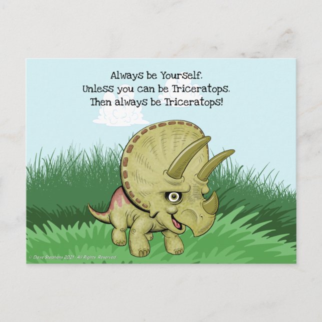 Cute Triceratops Vykort (Framsida)