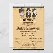 Cute Triplets Binky Bunch Western Baby Shower