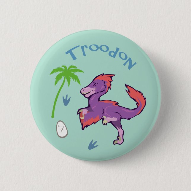 Cute Troodon Knapp (Framsida)