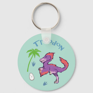 Cute Troodon Nyckelring