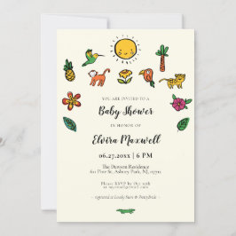 Cute tropical Baby dusch Inbjudningar