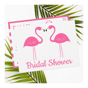 Cute Tropical Beach Rosa Flamingo Möhippa Inbjudan Vykort