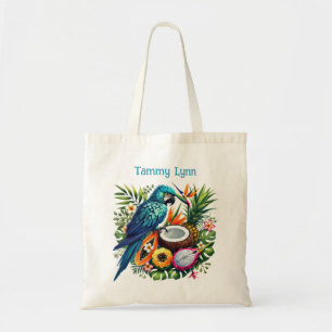 Cute Tropical bird add namn Tygkasse