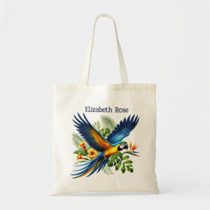 Cute Tropical bird add namn Tygkasse