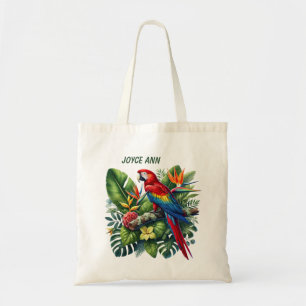 Cute Tropical bird add namn Tygkasse