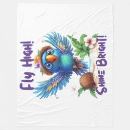 Cute Tropical Bird Fleece Blanket