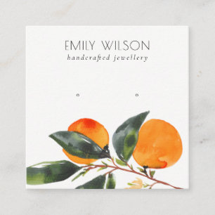Cute Tropical Boho Mandarin Stud Earring Visning Fyrkantigt Visitkort