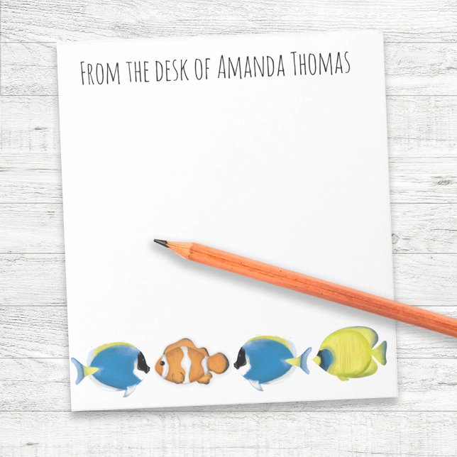 Cute Tropical Fish Personlig Anteckningsblock (Tropical Fish Personalized Notebook.)