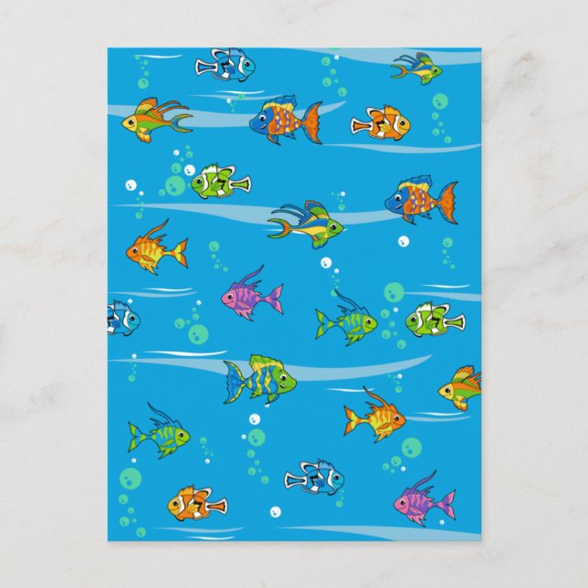 Cute Tropical Fish Postcard Vykort (Framsida)