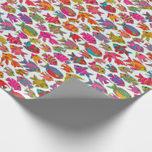 Cute Tropical Fish Red Turquise Lila Mönster