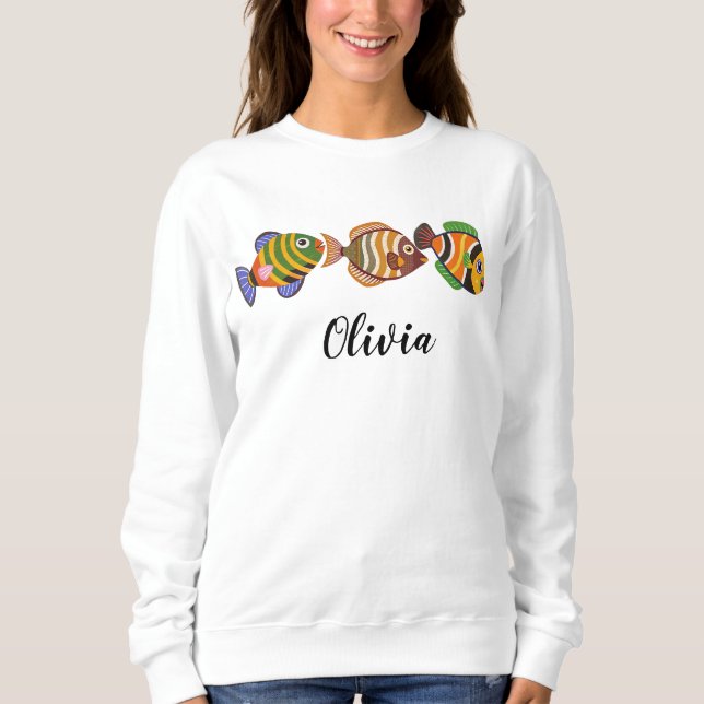 Cute Tropical Fish T Shirt (Framsida)